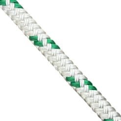 white with green fleck double braid polyester rope 5