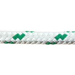 white with green fleck double braid polyester rope 6