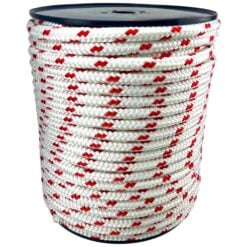 white with red fleck double braid polyester rope 1