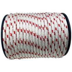 white with red fleck double braid polyester rope 2