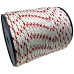 6mm White With Red Fleck Double Braid Polyester Rope 30 Metre Reel