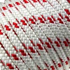 white with red fleck double braid polyester rope 4