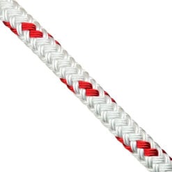 white with red fleck double braid polyester rope 5