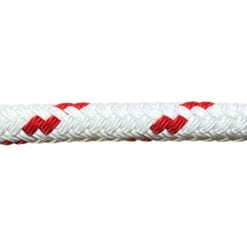 white with red fleck double braid polyester rope 6