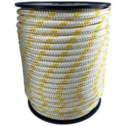 white with yellow fleck double braid polyester rope 1