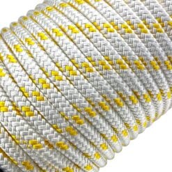 white with yellow fleck double braid polyester rope 4