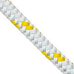 20mm White With Yellow Fleck Double Braid Polyester Rope x 75 Metre Reel