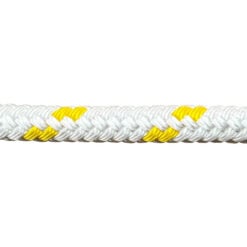 white with yellow fleck double braid polyester rope 6
