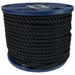 10mm black polyester 3 strand rope reel 2