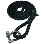 24mm Dark Green Jute Gym Climbing Rope x 3m with 6" Soft Eye & Shackle