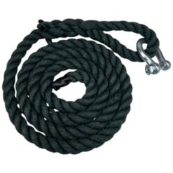 24mm dark green jute gym climbing rope with 6 soft eye shackle 2