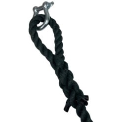 24mm dark green jute gym climbing rope with 6 soft eye shackle 3