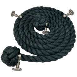 24mm dark green natural jute bannister rope 4 satin nickel handrail brackets 2