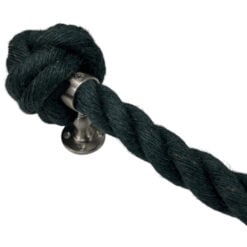 24mm dark green natural jute bannister rope 4 satin nickel handrail brackets 3