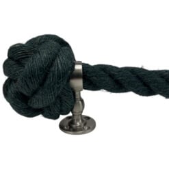 24mm dark green natural jute bannister rope 4 satin nickel handrail brackets 4