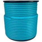 12mm Baby Blue Spiral Braided Polypropylene Bondage Rope 100 Metre Reel