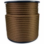 8mm Brown Spiral Braided Polypropylene Bondage Rope 100 Metre Reel