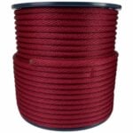 12mm Burgundy Spiral Braided Polypropylene Bondage Rope 100 Metre Reel