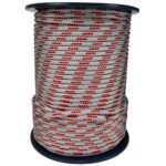 8mm Grey / Red Double Braid Polyester Cruising Rope 200 Metre Reel