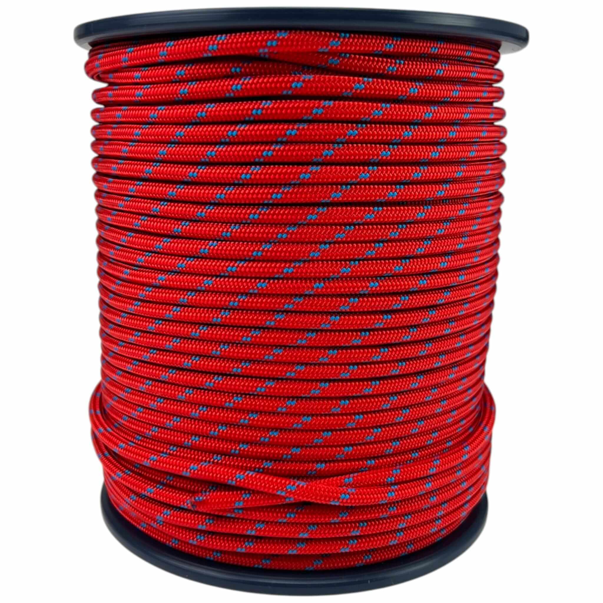 red with blue fleck braided polyester rope 1