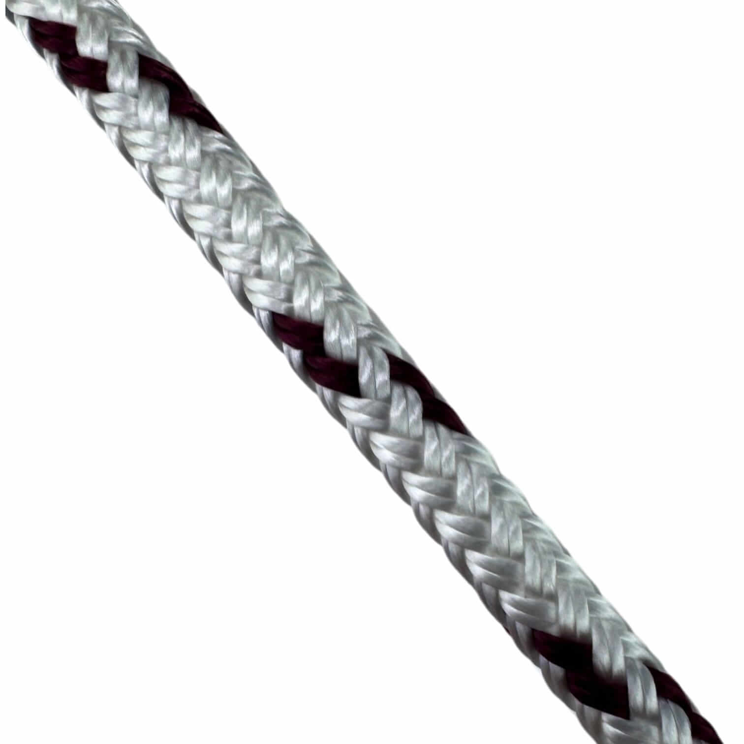 white with burgundy fleck double braided polyetser 2