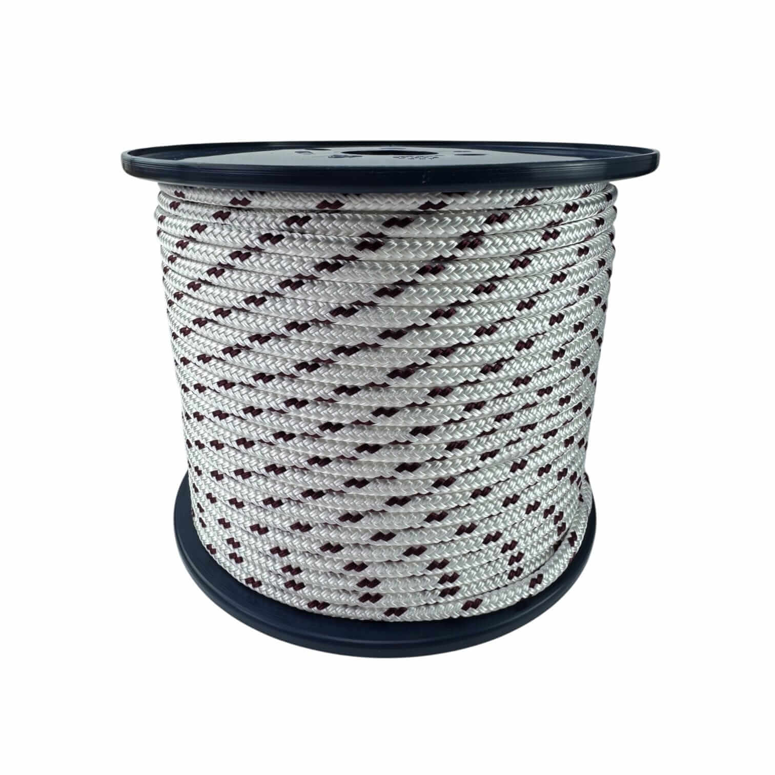 white with burgundy fleck double braided polyetser 5